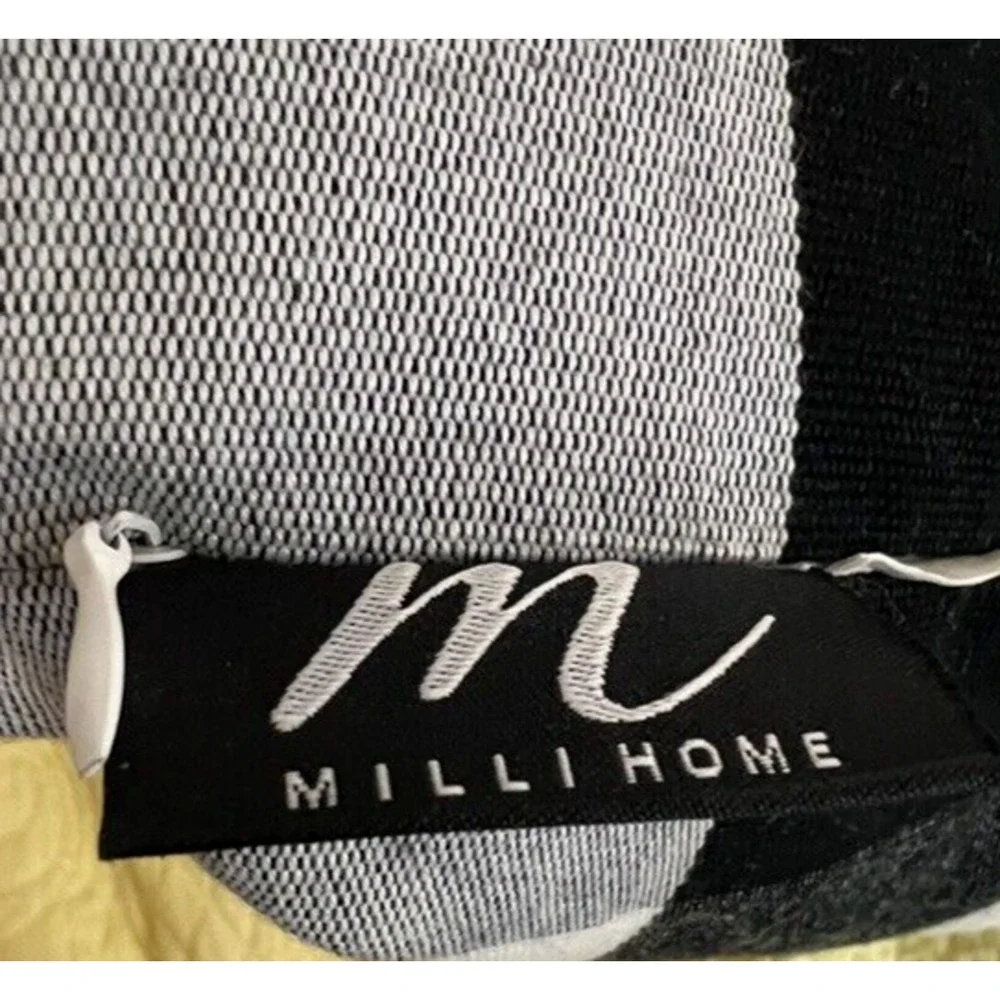 Mill Home Black White Check Pillows Cushions Feather Filled 18